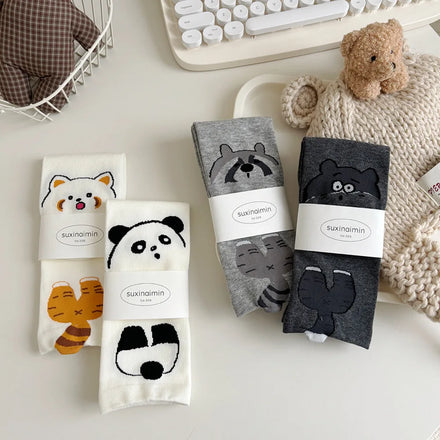 Korean New Fashion Cute Animals Cartoon Socks Cozy Cotton Breathable Funny Socks Women