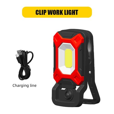 Portable Folding COB LED Work Light with USB & Built-In Battery for Workshop Fishing Camping & Outdoor Activities