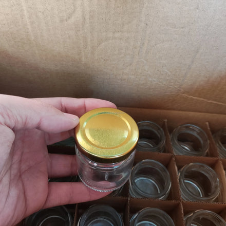 Round 2.5 oz 75ml Clear Glass Honey Jar Luxury Honey Jar with sealed Screw Caps Glass Kitchen Storage Jars Support Customization