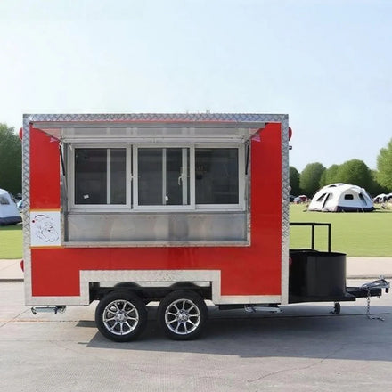 10ft Food Kiosk Outdoor Trailer Hot Dog Cart Mobile Food Trailer Food Truck Double Axle USA