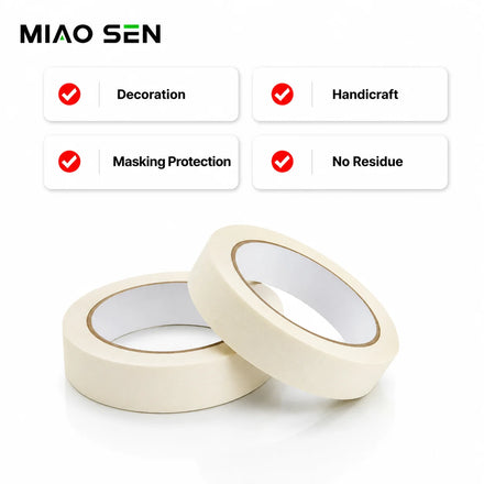 White & Creamy Color General Purpose Masking Tape Practical Adhesive Tape for Drywall Construction and Daily Shielding Use