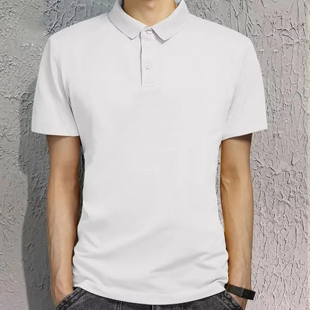 Oem customized solid color short sleeved tshirt loose men's lapel polo shirt casual business trend tshirt