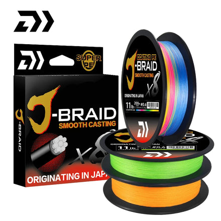 DAWA J-Braid PE Super Fishing Line 8X Braided 150/200M 8 Strands Sea Fishing Accessory From Japan for Lake Fishing