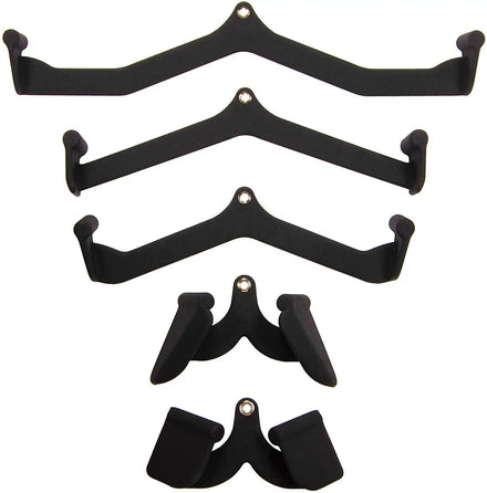 Wholesale 5-Piece Heavy Duty Iron & Steel LAT Pull Down Cable Machine Attachment Sets for Weightlifting Equipment