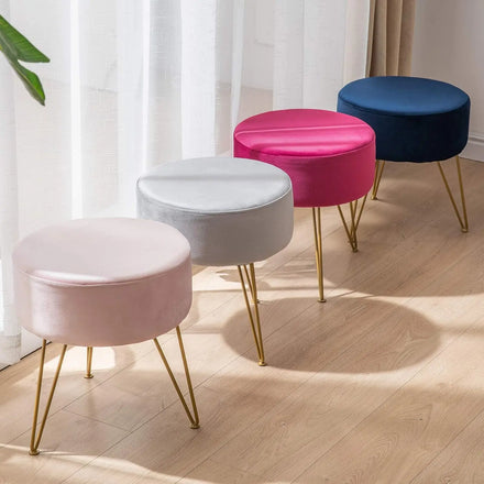 Hot Sale Luxury Velvet Storage Ottoman with Gold Legs for Bedroom Living Room Hotel or Home Office Modern Design