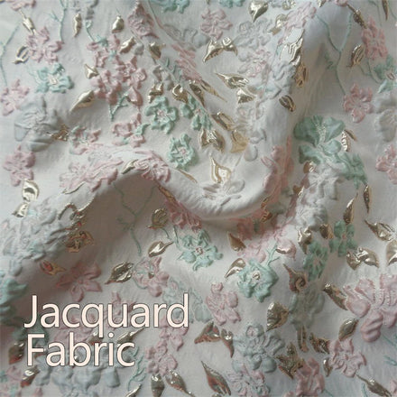 Wholesale Price 3d Floral Fabric Designer Polyester Clothing Fabric Free Sample Metallic Jacquard Fabric