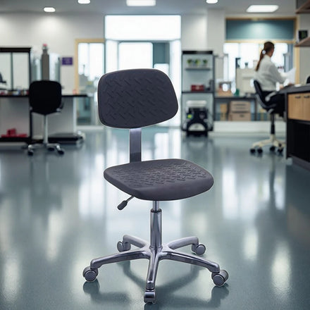 Professional PU Leather Antistatic Waterproof Swivel Casters Chair for Cleanroom Warehouse Lab Medical Workshop Hospital Use