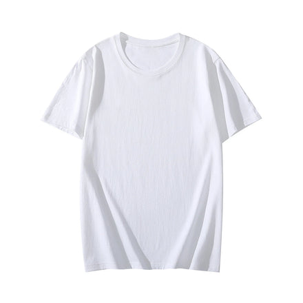 Oem customized 150g cotton ribbed collar solid color round neck tshirt for men foreign trade cross border plus size tshirt