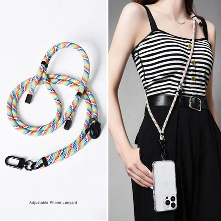 Adjustable Mobile Phone Lanyard Crossbody Strap Neck Weaving Anti-Lost Mountaineering Outdoor Phone Shell Lanyard Wholesale
