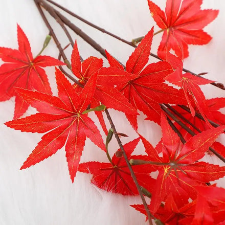 Red Maple Leaf Artificial Plant Wall for Courtyard Landscaping Wedding Decorations Green Fake Leaf Branches Artificial Plant