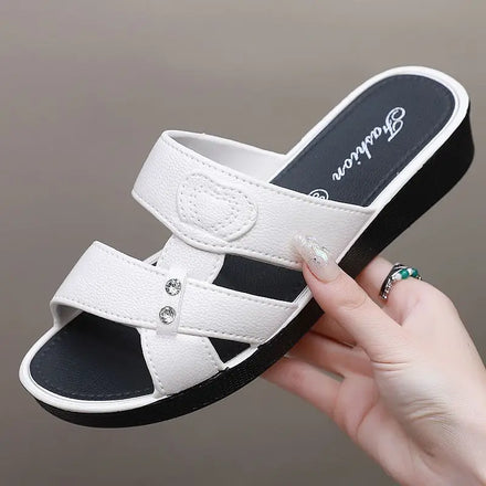 Women's Designer Summer Slide slippers Wholesale Mid-heel Thick Sole Non-slip Soft Sole Wedge Sandals for Women