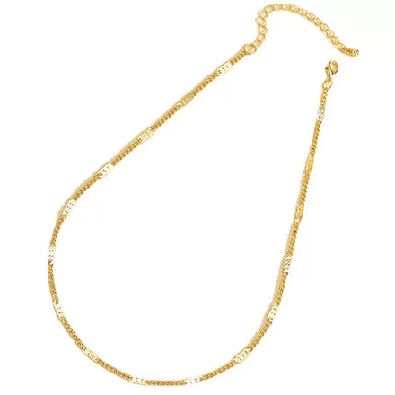 Wholesale Cambodian Style Customizable Copper Gold Plated Necklace Trendy Chunky Link Chain for Anniversary Strand Type Jewelry