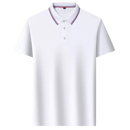 OEM custom logo embroidery printed design elastic non-pilling summer loose short-sleeved free ironing slim lapel polo shirt