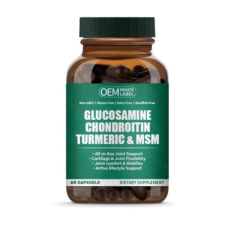 OEM/ODM Glucosamine Chondroitin MSM and Turmeric Supplement - Joint Support Supplement for Women & Men