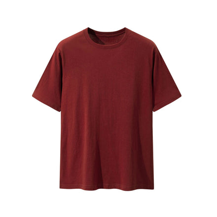 Oem Customized logo Design trendy 160g brand solid color round neck pure cotton light bottom short-sleeved T-shirt