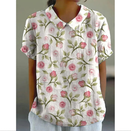 2025 Best-Selling Foreign Trade Cross-Border Summer-Style Short-Sleeve Printed Pullover Shirt