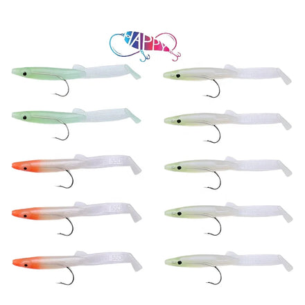 Wholesale 5pcs/bag Soft Sea Eel Artificial Bait Paddle Tail Sand Soft Eel Plastic Fishing Lure Accessories for Saltwater Fish