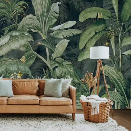 Tropical Monstera Wallpaper Banana Leaf Wall Mural Wallpaper for Living Room Bedroom TV Background Wall Covering