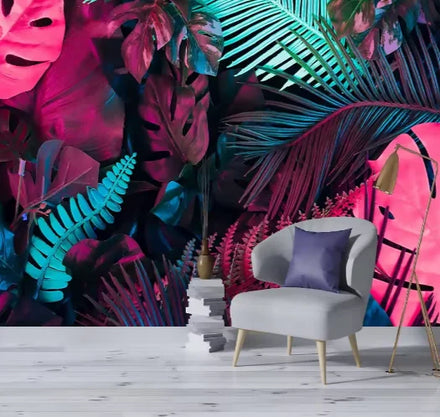 Tropical Wallpaper Banana Leaves Mural Wallpaper Papel Leaf Tapiz Para Pared Colorful Plant Wall Mural for Bedroom Living Room