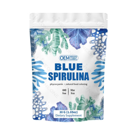 OEM/ODM Spirulina Powder (Phycocyanin Extract) Natural Luminous Food Coloring for Smoothies Baking Drinks & Cooking
