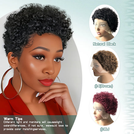 13x1 Short Curly Bob Wig Human Hair Pre Plucked 13 * 1 Kinky Curly Lace Front Human Hair Wigs for Black Women