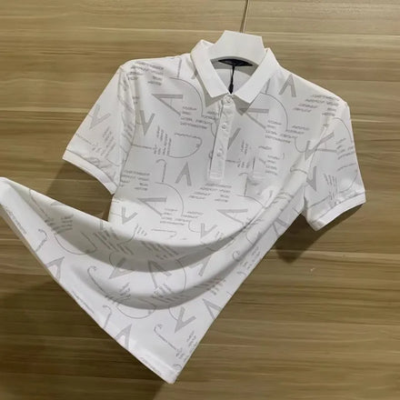Oem customized summer short sleeved new round neck urban style mens literary and artistic trend polo shirt