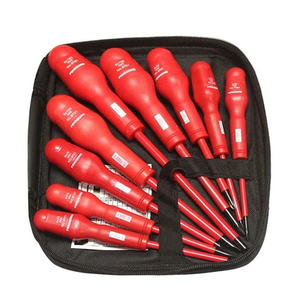 9-piece Multi-purpose Electrician Repair Tool Kit Insulated PP Handle Screwdriver Set Industrial Grade Magnetic Screwdriver Set