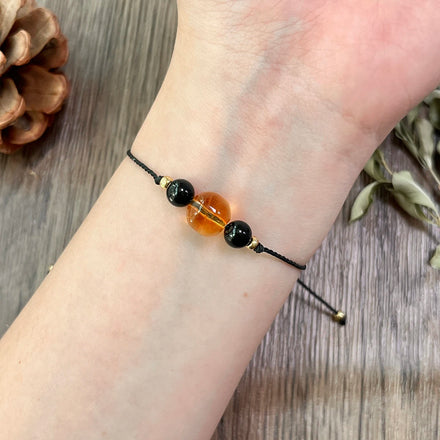 Vintage Courage & Determination Handmade Jewelry Unisex Adjustable 8mm Woven Bead Bracelet for Girlfriend