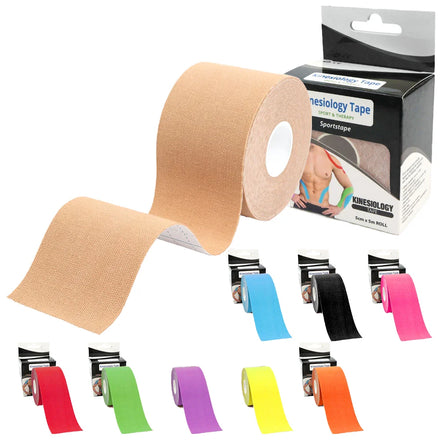 OEM Custom Logo Printing 5cmx5m Regular Sports Muscle Cotton Kinesiology Tape for Sport Physiotherapy