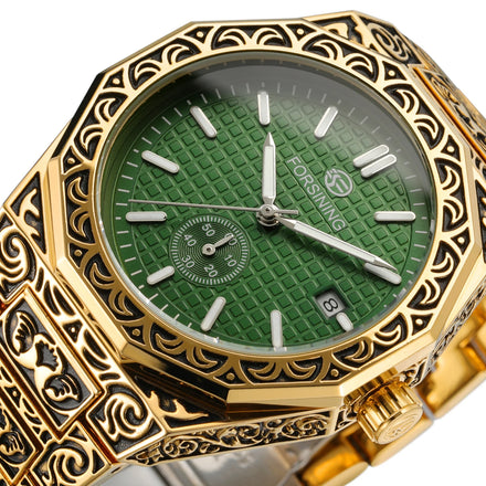 Wholesale Price Retro Luxury Famous Brand Forsining Full Engraved Patterns Reloj Men Automatic Mechanical Watches Wrist Watch