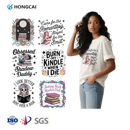 Custom for DTF Heat Transfer Stickers PET Material Plastisol T-Shirt & Apparel Printing English Patterns