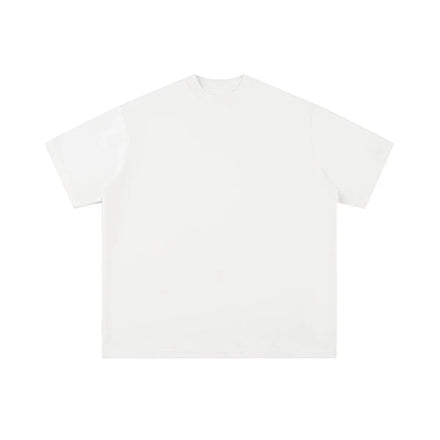 Oem customized 280g heavyweight cotton round neck black and white solid color short sleeved mens t shirt