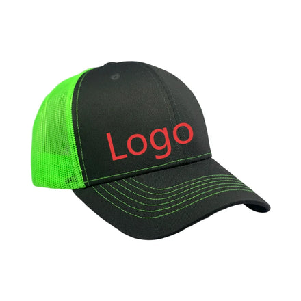 Custom Embroidery Leather Patch Fitted Baseball Caps Camo Trucker Hat Richardson Panel Richardson Trucker Hat