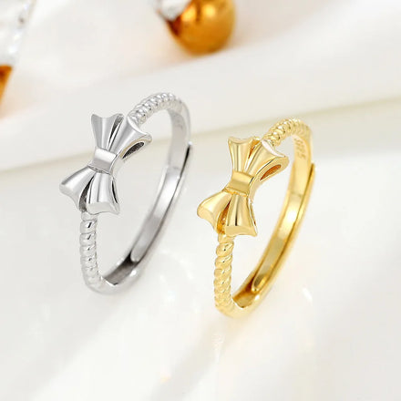 Bowknot Sterling Silver Ring S925 Ring Butterfly Fashion S925 Girl RIng