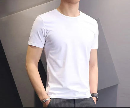 Oem customized 200g heavyweight cotton short sleeved t shirt for men seamless solid white & black blank t shirt