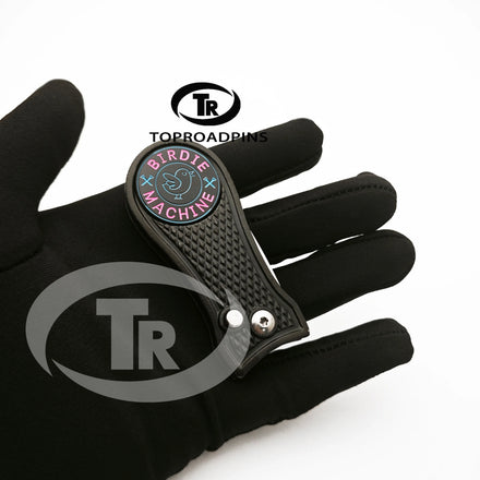 Magnetic Embossed Logo Removable Iron Hard Enamel Single Prong Divot Repair Tools