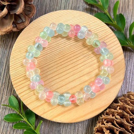 Elegant Women Love Attraction & Protection Jewelry Unique Peanut Shaped Bead Colorful Cat's Eye Stone Bracelet for Mother's Day