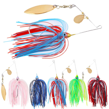 11g Multi Blade Fishing Spinner Bait Bass Pike Lure Spinnerbaits for Ocean River Lake Stream Fishing PVC Plastic