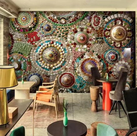 Bohemian Style Colorful Wallpapers/Wall Coating Wall Stickers 3d Home Decoration
