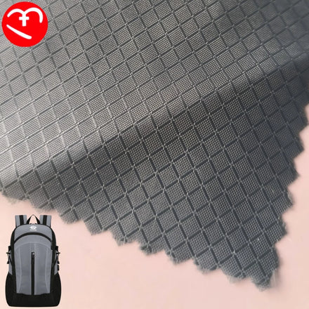 0.3mm Grey Rhombus Lattice 100% Nylon Taffeta Fabric Lightweight Waterproof Breathable Lining Fabric for Clothing Bags Coat