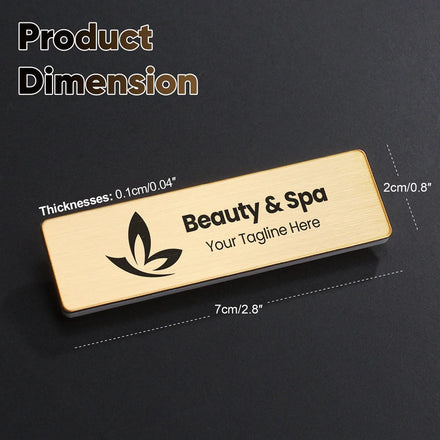 Free Personalized 1pcs Metal Brushed Nameplate Reusable Magnetic ID Badge Souvenirs Gifts Chest Plate Suction Black/Silver/Gold