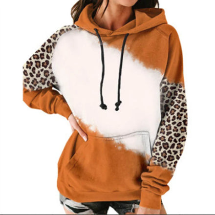 Women's Long-Sleeve Hooded Sweatshirt Fashionable Loose Hoodie 3D Long-Sleeve Retro Tie-Dye Baseball Jacket