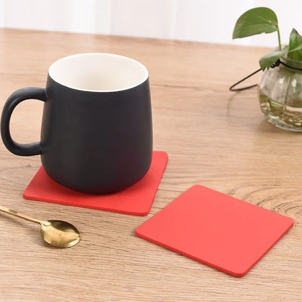 Free Custom 1PCS Plastic Coaster Nordic Home Decor Multi-Color Coffee Cup Mat Pu Mug Pad Tableware-Souvenir Gift