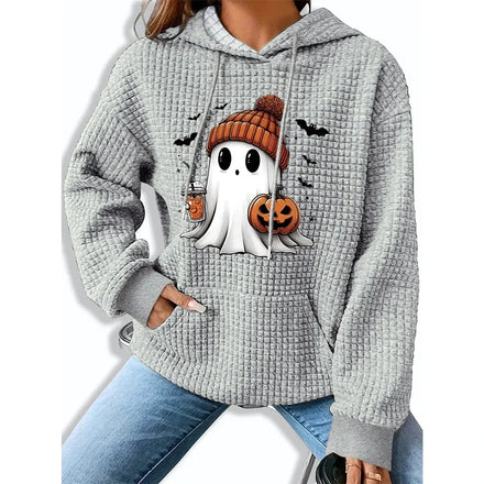 2025 European & American Cross-Border Foreign Trade Women's Casual Autumn Woven 3D Digital Printed Hooded Sweatshirt