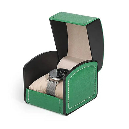 PU Leather Customizable Watch Storage Boxes for Men with Paper Sleeve Single Wrist Empty Watch Box Manufacturer with Pillow