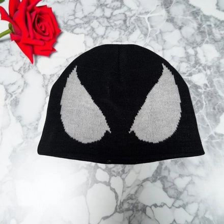 Hot Hip-Hop Style Jacquard Embroidered Pullover Hat Warm Knitted Short Beanie Cross-Border Spider Eye Cartoon Printed Cap Winter