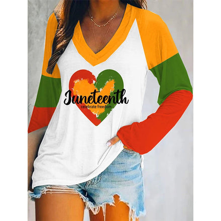 2025 New Autumn/Winter Cross-Border Women's Long-Sleeve Pullover T-Shirt with 3D Printed Multicolored Patterns