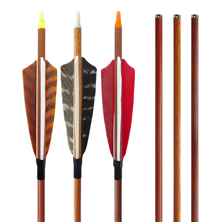 Wholesale Carbon Arrows ID6.2mm Wood Print Shaft Hunting Shooting Archery Compound Bow Use Steel Customizable Spine Feathers