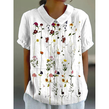 2025 New Spring/Summer Women's Pullover Crew-Neck 3D Printed Short-Sleeve T-Shirt for Foreign Trade