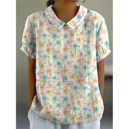 2025 New Spring/Summer Women's Pullover Crew-Neck 3D Printed Short-Sleeve T-Shirt for Foreign Trade